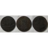 2 X 1794 & 1 1791 LIVERPOOL HALFPENNY TOKENS