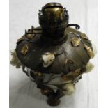 VICTORIAN CERAMIC FLORAL DECOR OIL LAMP BASE