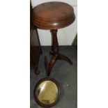 MAHOGANY SHAVING TABLE WITH ADJUSTABLE HEIGHT MIRROR