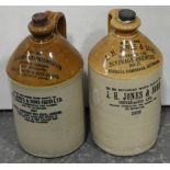 2 STONEWARE CIDER JARS J.H.JONES HANLEY