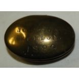 BRASS MINERS OVAL TWIST BOX JOHN JONES KENDON 1889