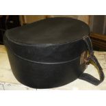 BLACK HAT BOX WITH STEAM SHIP LABEL