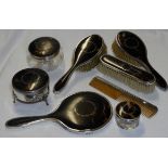 SILVER & TORTOISESHELL 8 PIECE DRESSING TABLE SET