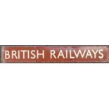 ENAMEL SIGN BRITISH RAILWAYS 27"X4.5"