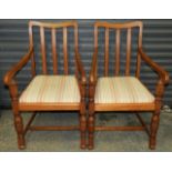 PAIR OAK CARVER CHAIRS