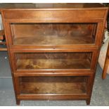 ANGUS 3 SECTION OAK BOOKCASE