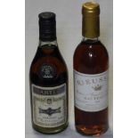 HALF BOTTLE 1983 SAUTERNES & HALF BOTTLE MARTELL COGNAC