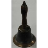 OLD BRASS SCHOOLHAND BELL