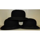 3 GENTS BOWLER HATS