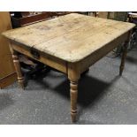 PINE KITCHEN TABLE WITH DRAWER 48'X40'