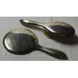 SILVER DRESSING MIRROR & BRUSH