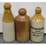 3 STONEWARE GINGER BEAR BOTTLES