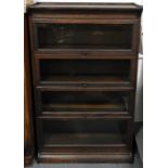 OAK GLOBE WERNICKE STYLE 4 SECTION BOOKCASE