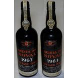 2 BOTTLES 1963 QUINTA DA NOVAL VINTAGE PORT