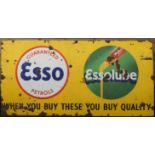 ENAMEL SIGN ESSO & ESSOLUBE 6FTX3FT