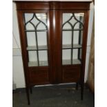 MAHOGANY INLAID DISPLAY CABINET 42'w