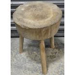 TREE TRUNK 3 LEG STOOL