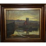 JAMES KESSELL (1915-78) OIL ON BOARD 56 PENZANCE HARBOUR,CORNWALL 24'X20'