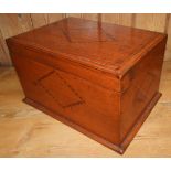 OAK INLAID TABLE BOX