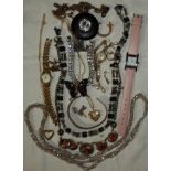 VARIOUS DRESS JEWELLERY & 3 WATCHES