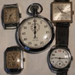 SMITHS STOPWATCH & 4 WRISTWATCHES