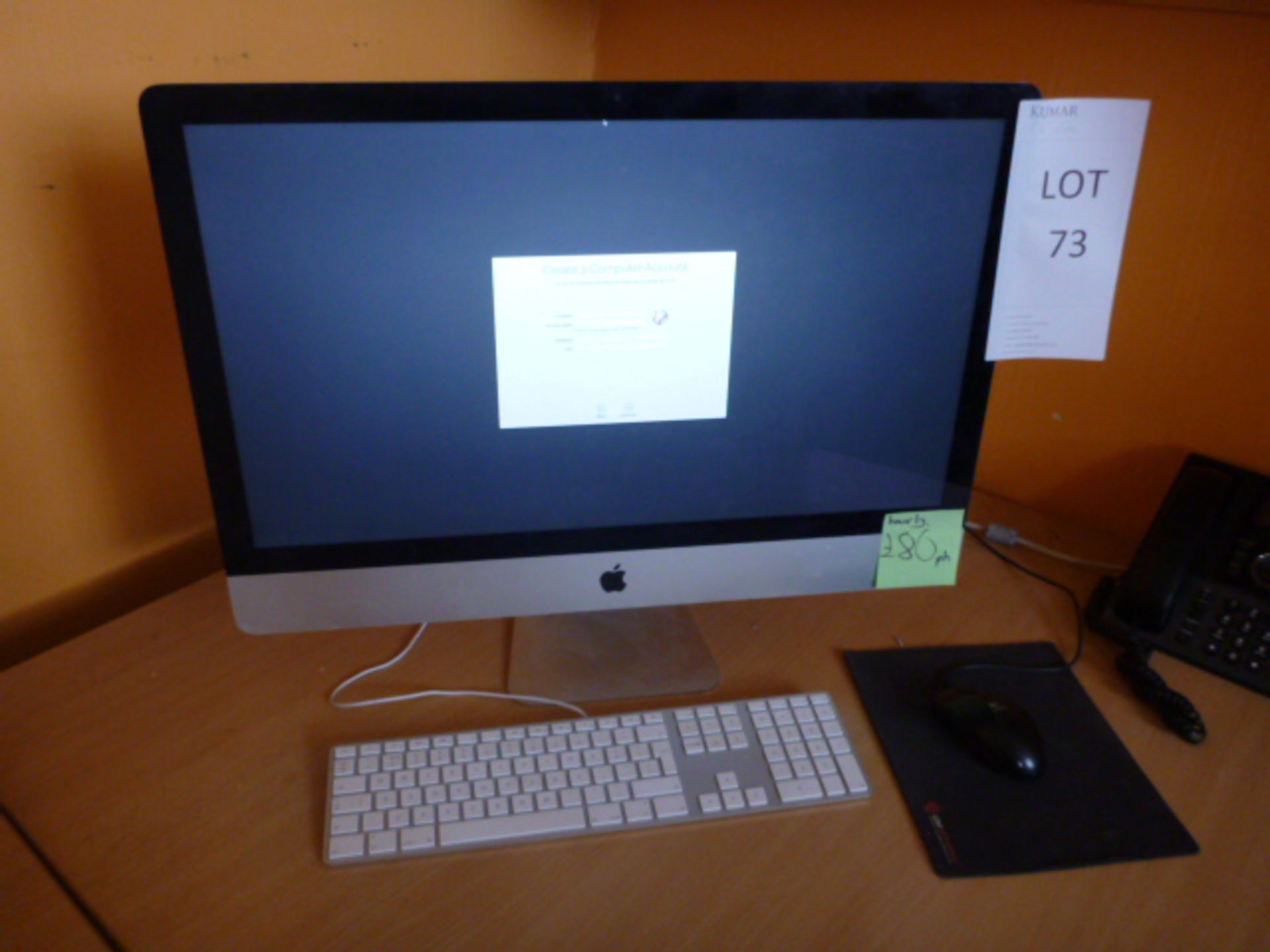 27" iMac Workstation 3.4GHz Intel Core i7, 16GB Ram, Late 2012 with Apple Keyboard and Mouse- This