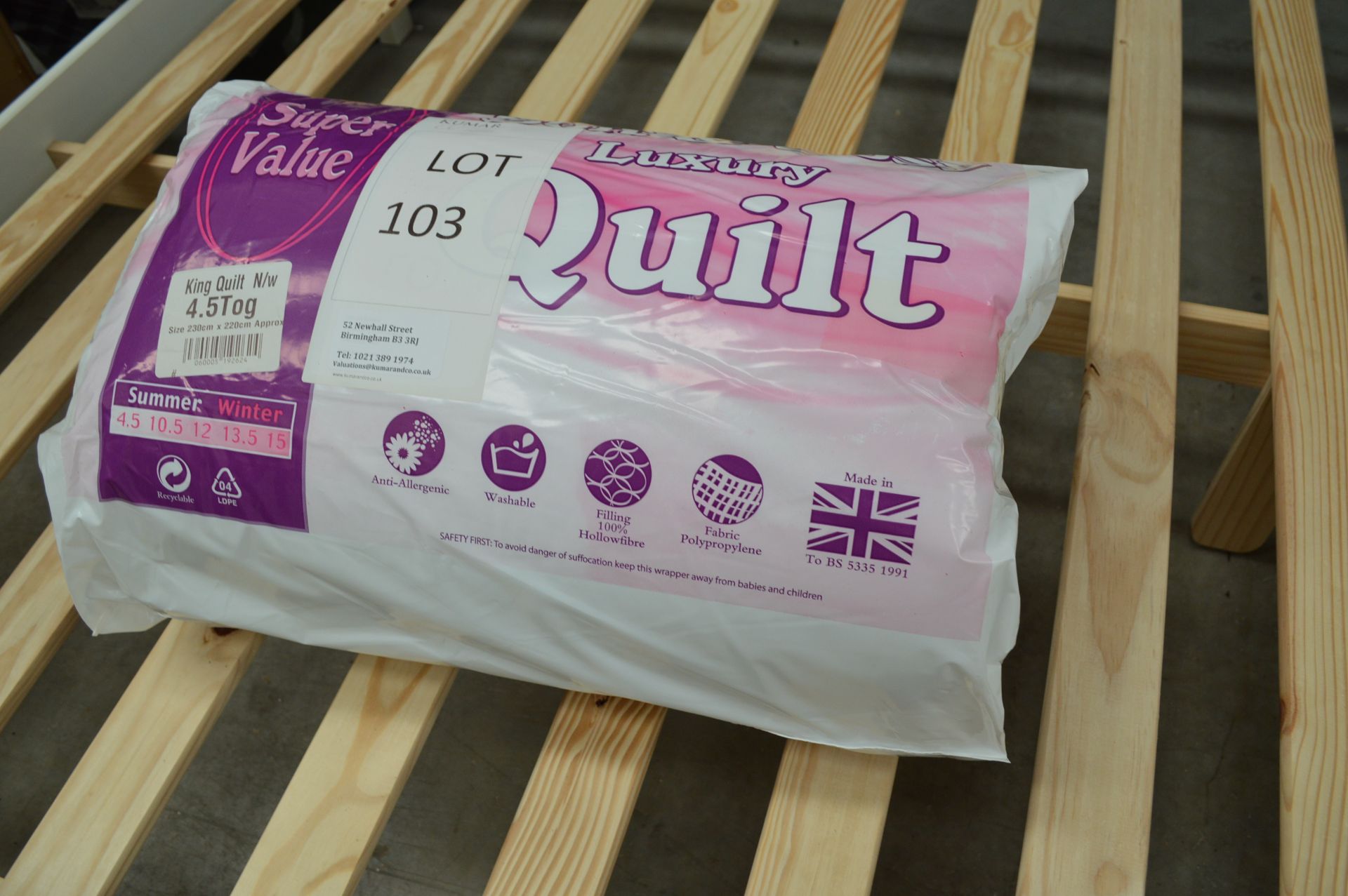 Soft & Cosy Luxury King 4.5Tog Quilt (Please Note: item located in Andover SP11. Collection by - Image 6 of 6