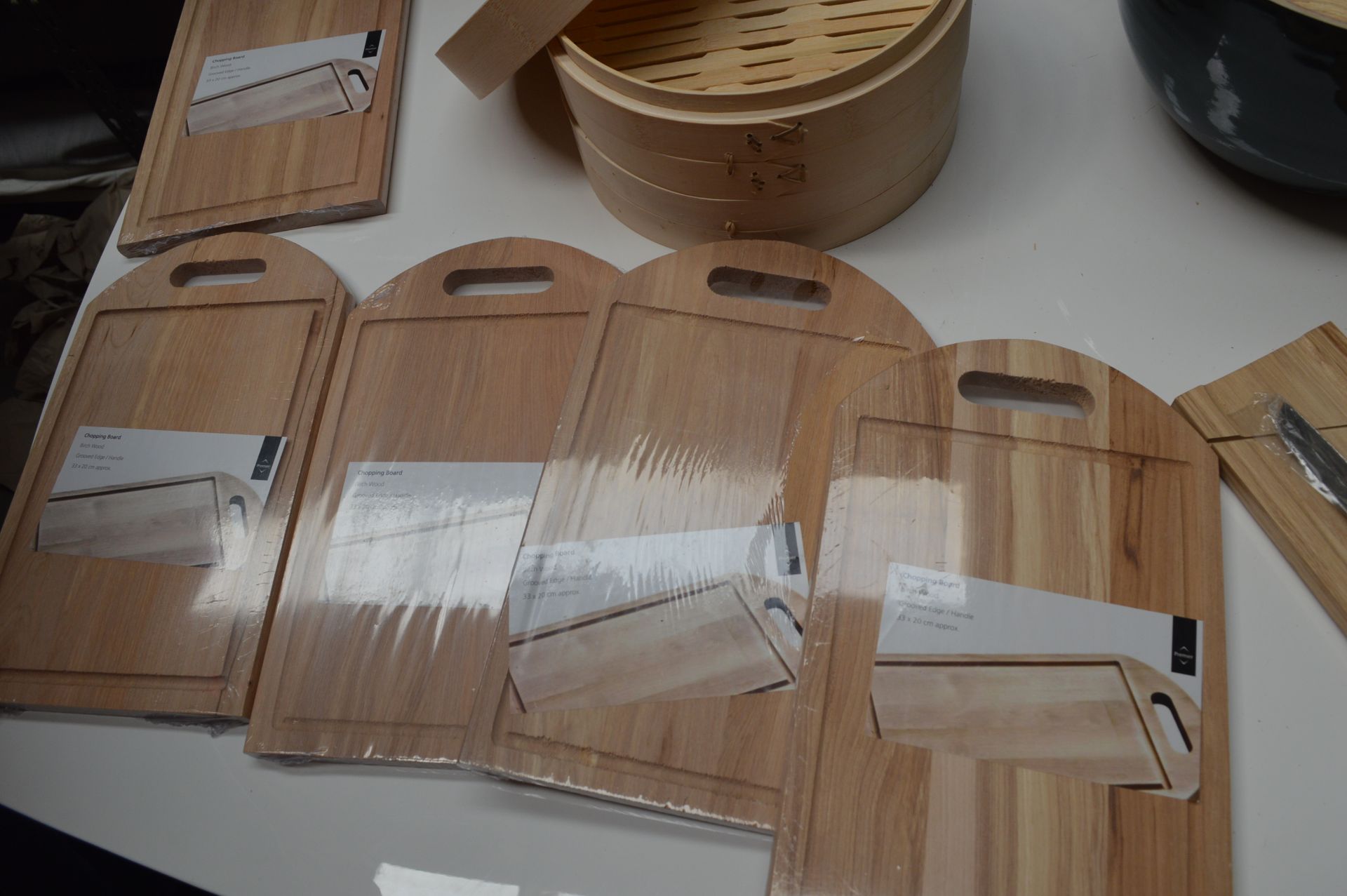 2 Large & 3 Medium Spun Bamboo Bowls , Parline Bowls 5: Birchwood Groved Edge Chopping Boards 33x - Bild 7 aus 9