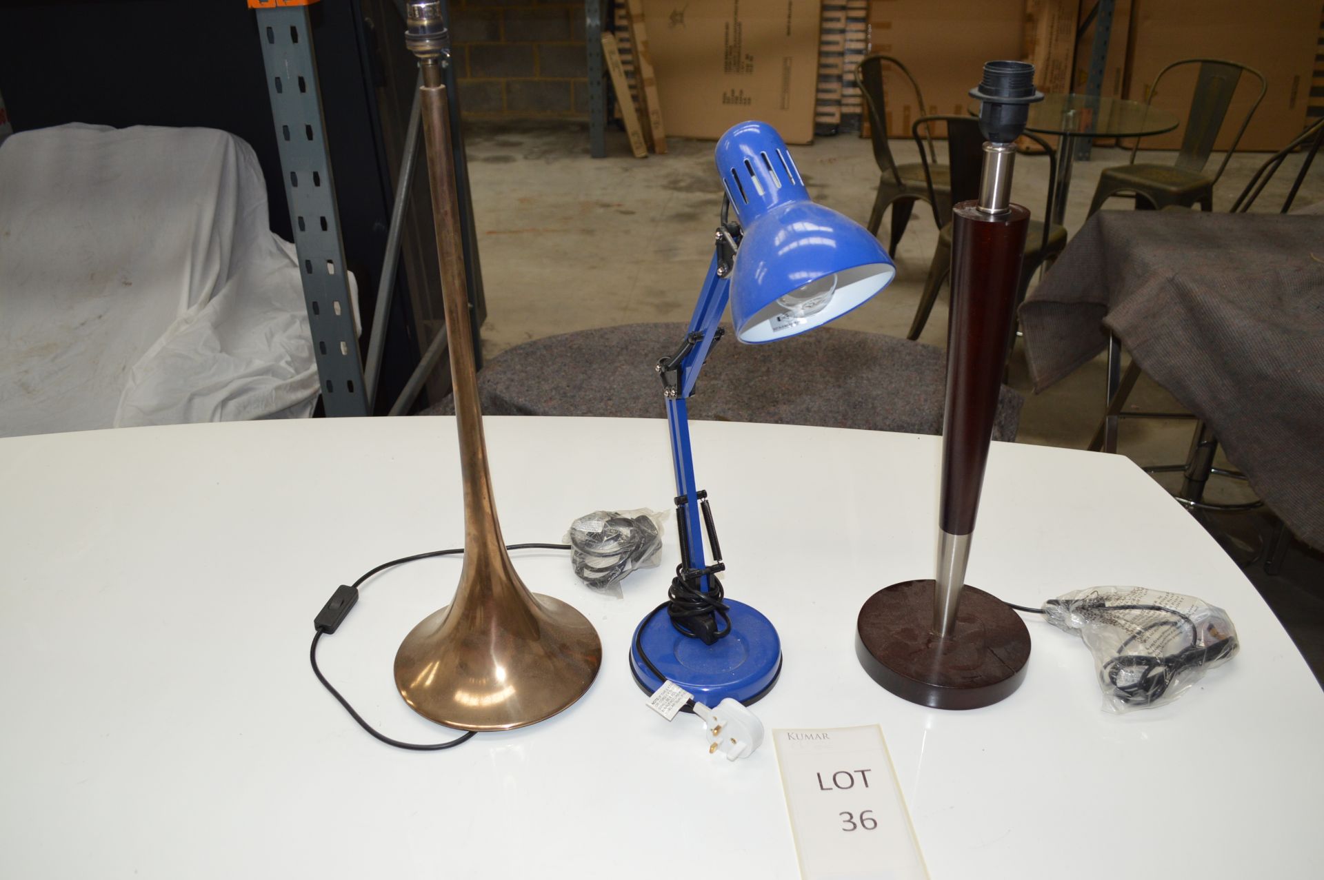 Searchlight Blue Desk Lamp 30-55cm David Hunt Tall Brass Table Lamp 65cm Dark Wood/Chrome Table Lamp