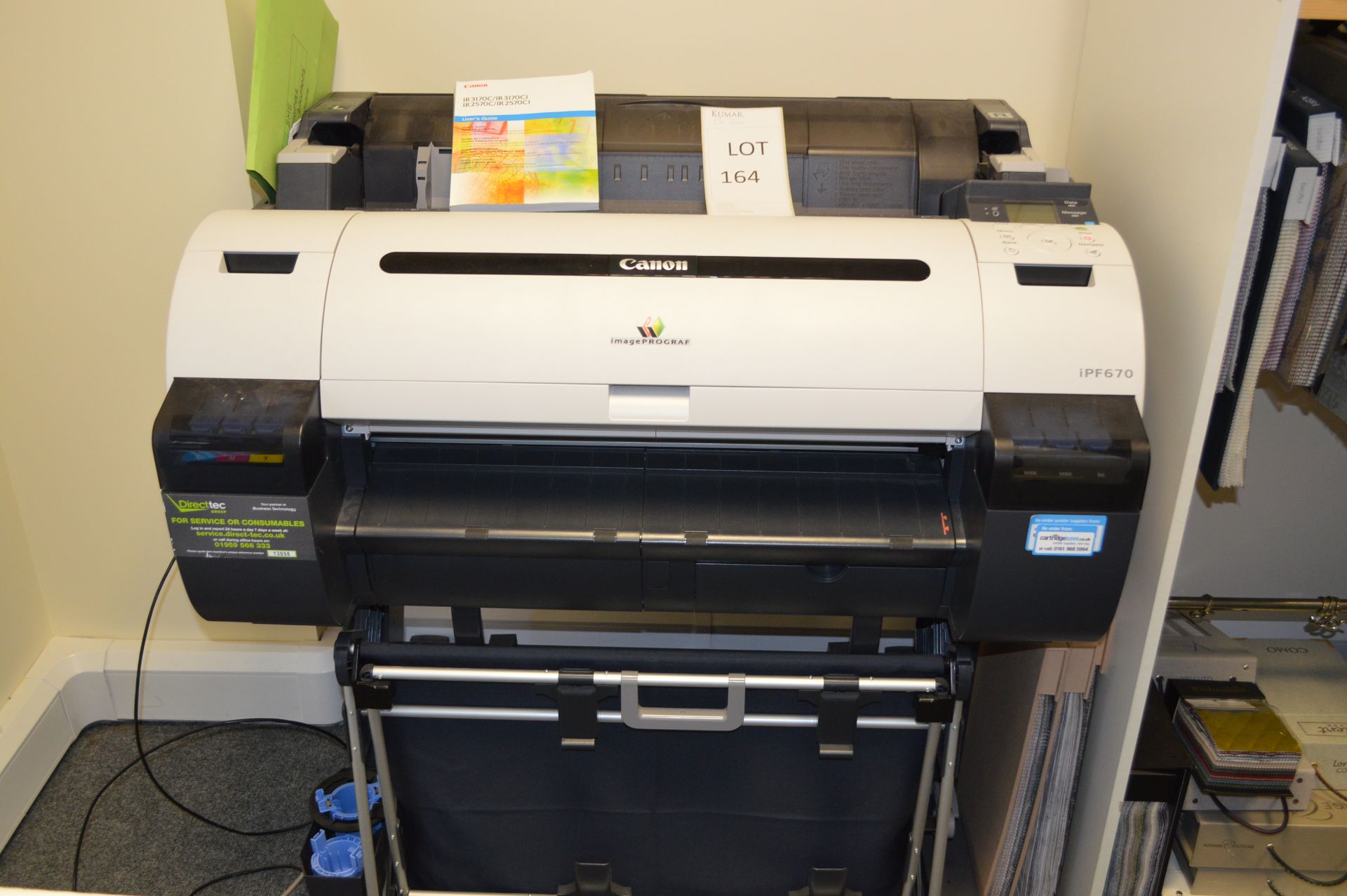 Canon Image Prograk IPF670 Serial No: BACR2117 (Please Note: item located in Andover SP11. - Image 4 of 8