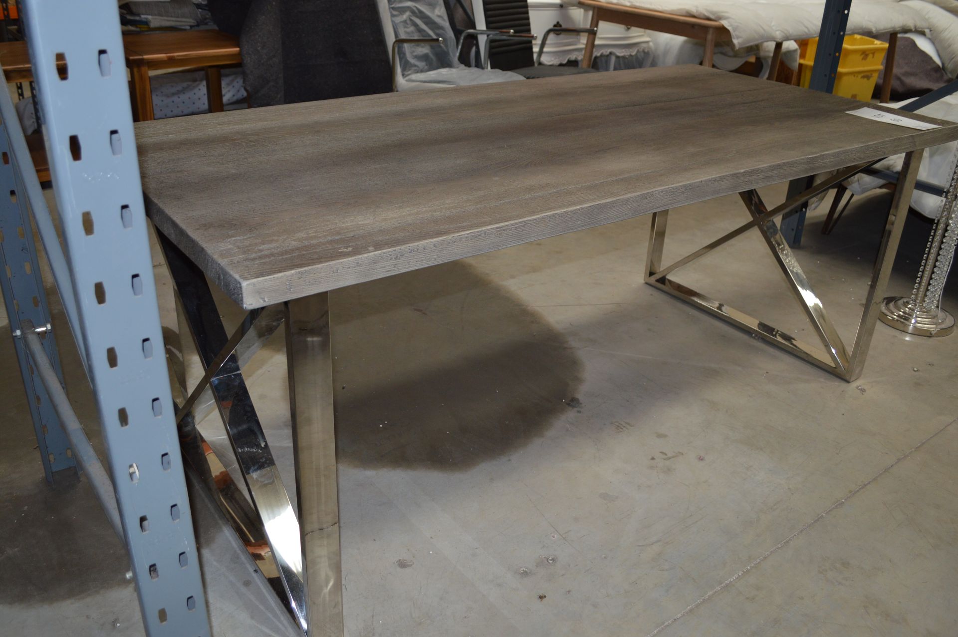 Chrome Leg Grey Top Dining Table (Please Note: item located in Andover SP11. Collection by - Bild 6 aus 9