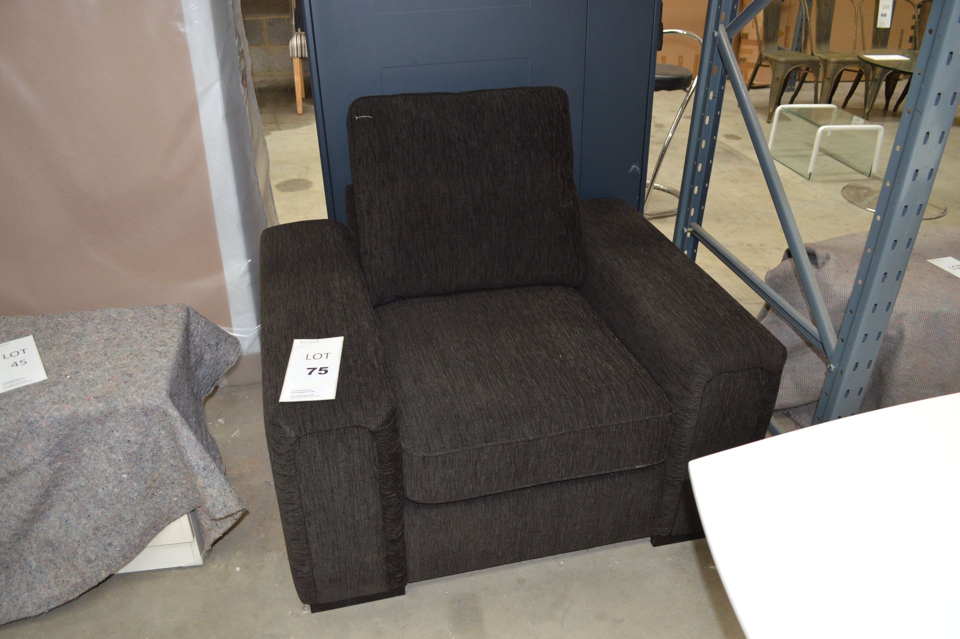 Black Upholstered Chair Size: 90cm x 110cm (Please Note: item located in Andover SP11. Collection by