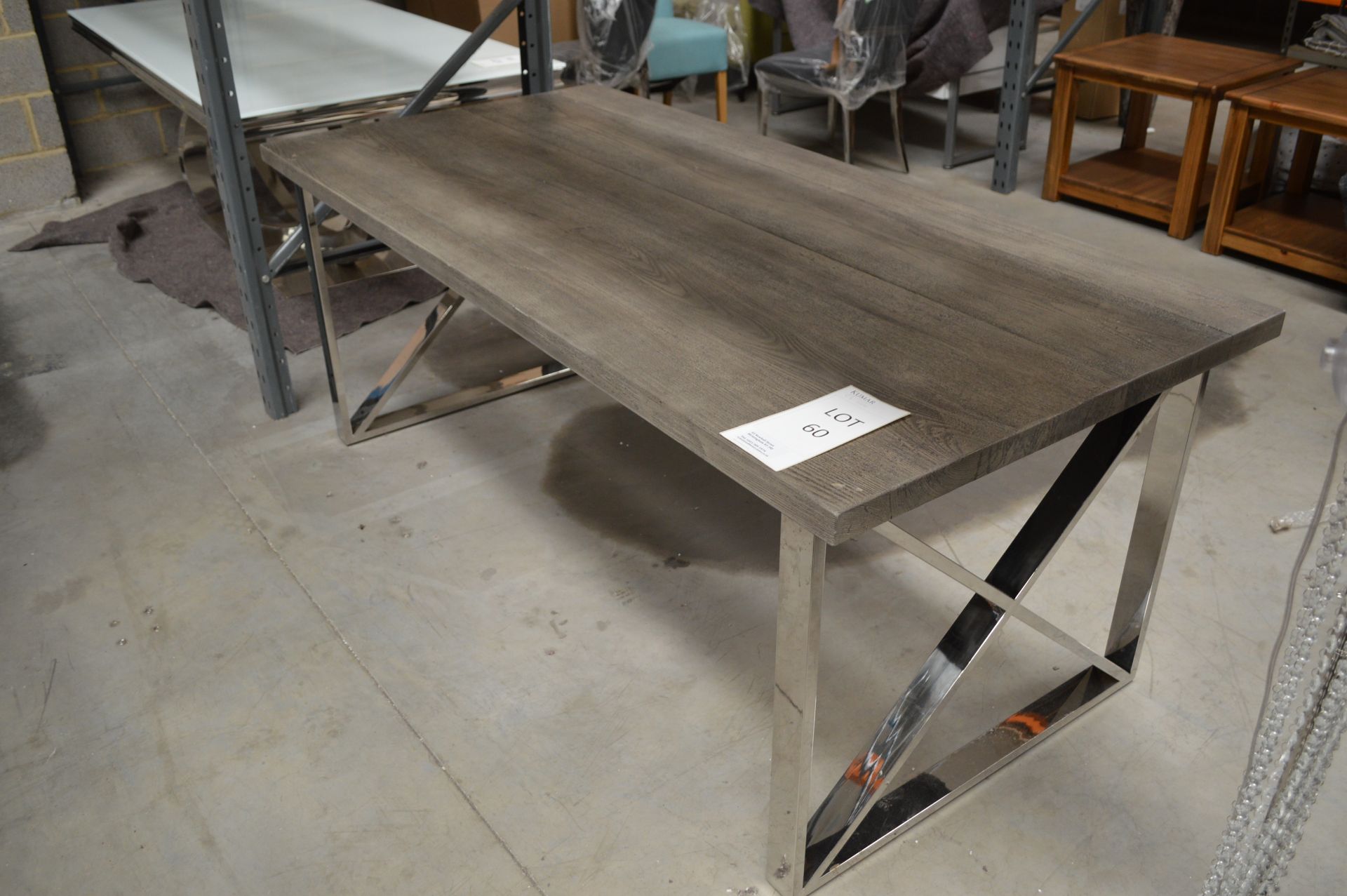 Chrome Leg Grey Top Dining Table (Please Note: item located in Andover SP11. Collection by - Image 2 of 9