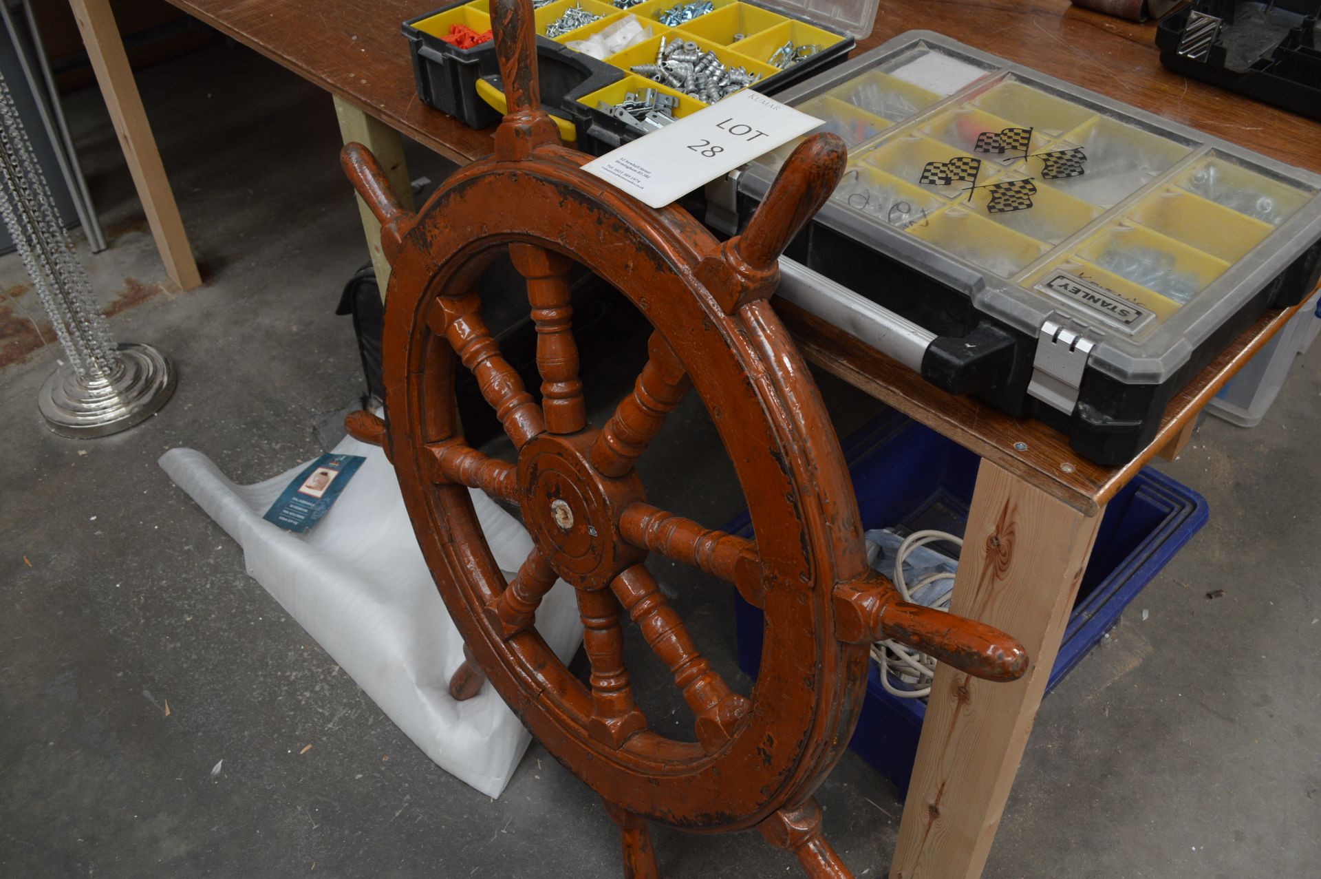 Wooden Navigation Ship Wheel (Please Note: item located in Andover SP11. Collection by appointment - Image 2 of 3