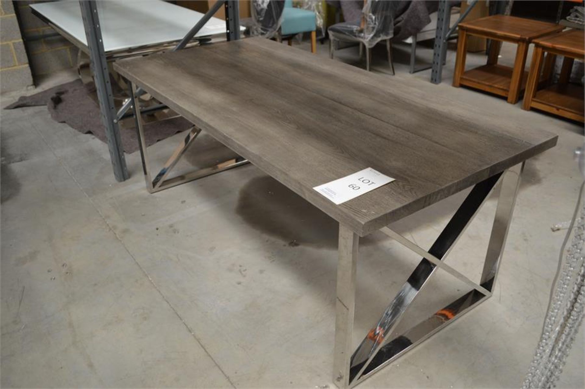 Chrome Leg Grey Top Dining Table (Please Note: item located in Andover SP11. Collection by