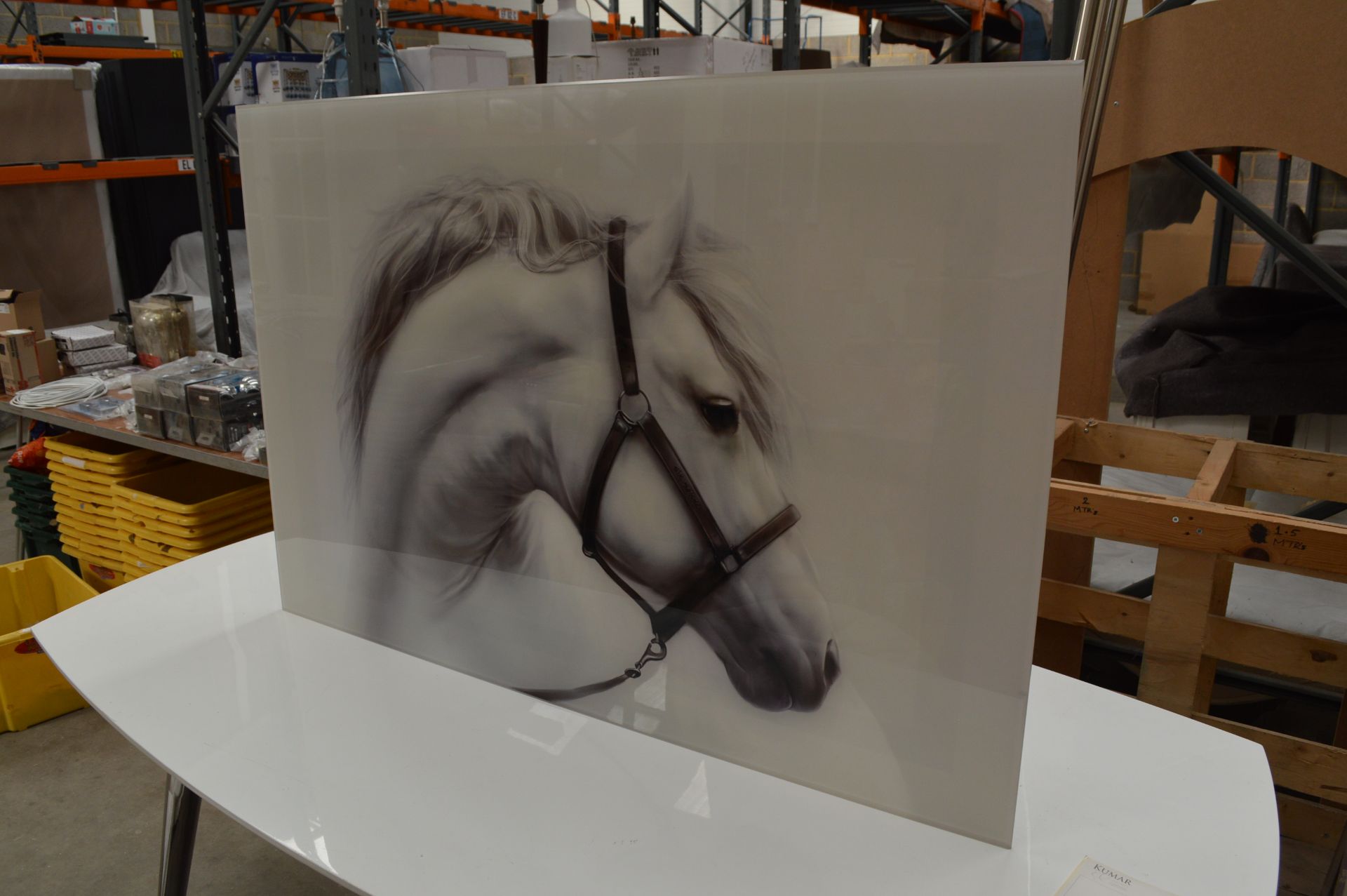 Arcylic Horse Painting Size: 1.2mtrs x 0.8mtrs (Please Note: item located in Andover SP11. - Bild 5 aus 7