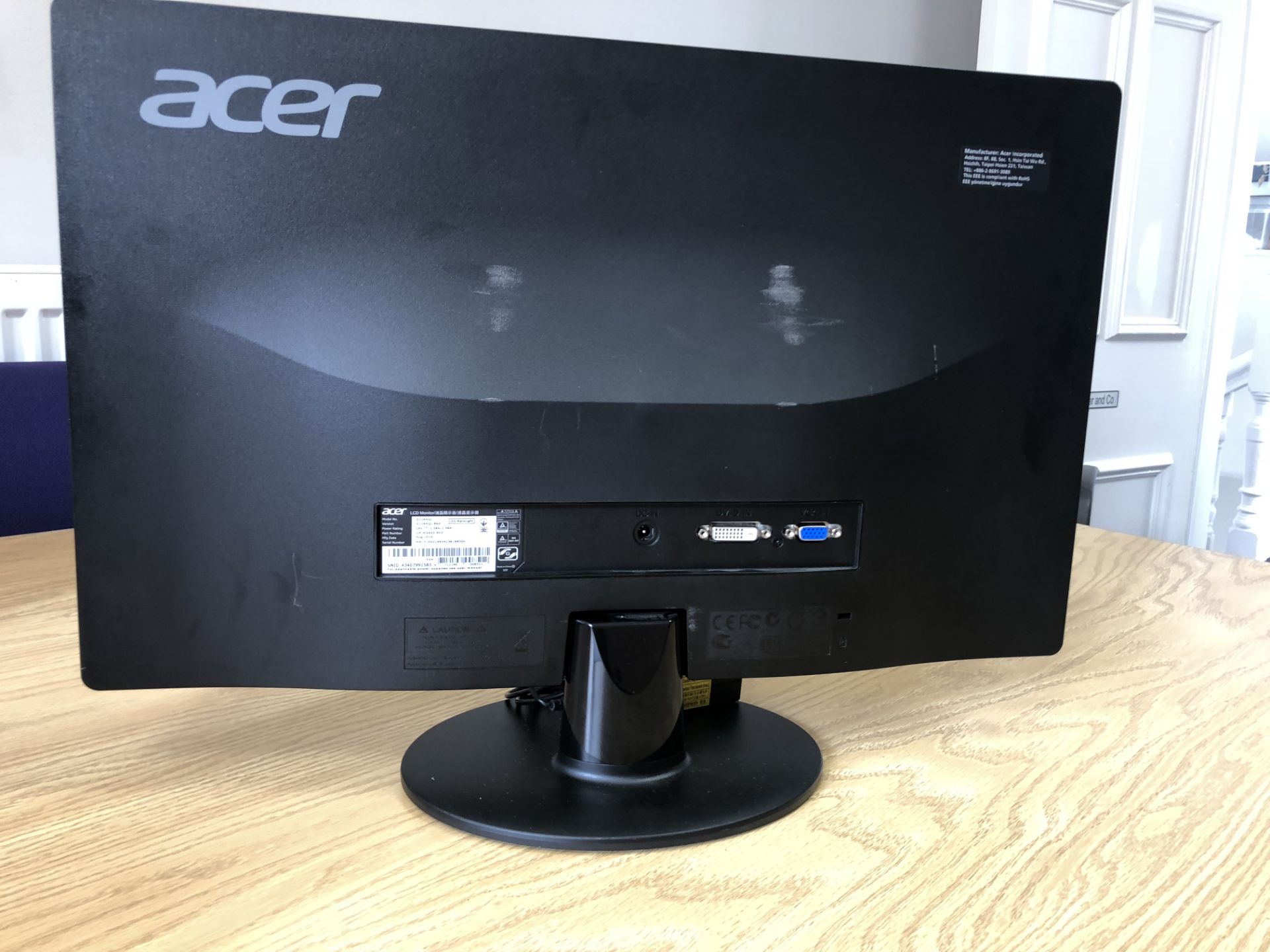 Acer LED Technology Backlight Monitor, Model No. G226HQL, Serial No. MMLYLEE0144341382B8500 (2014), - Image 2 of 3