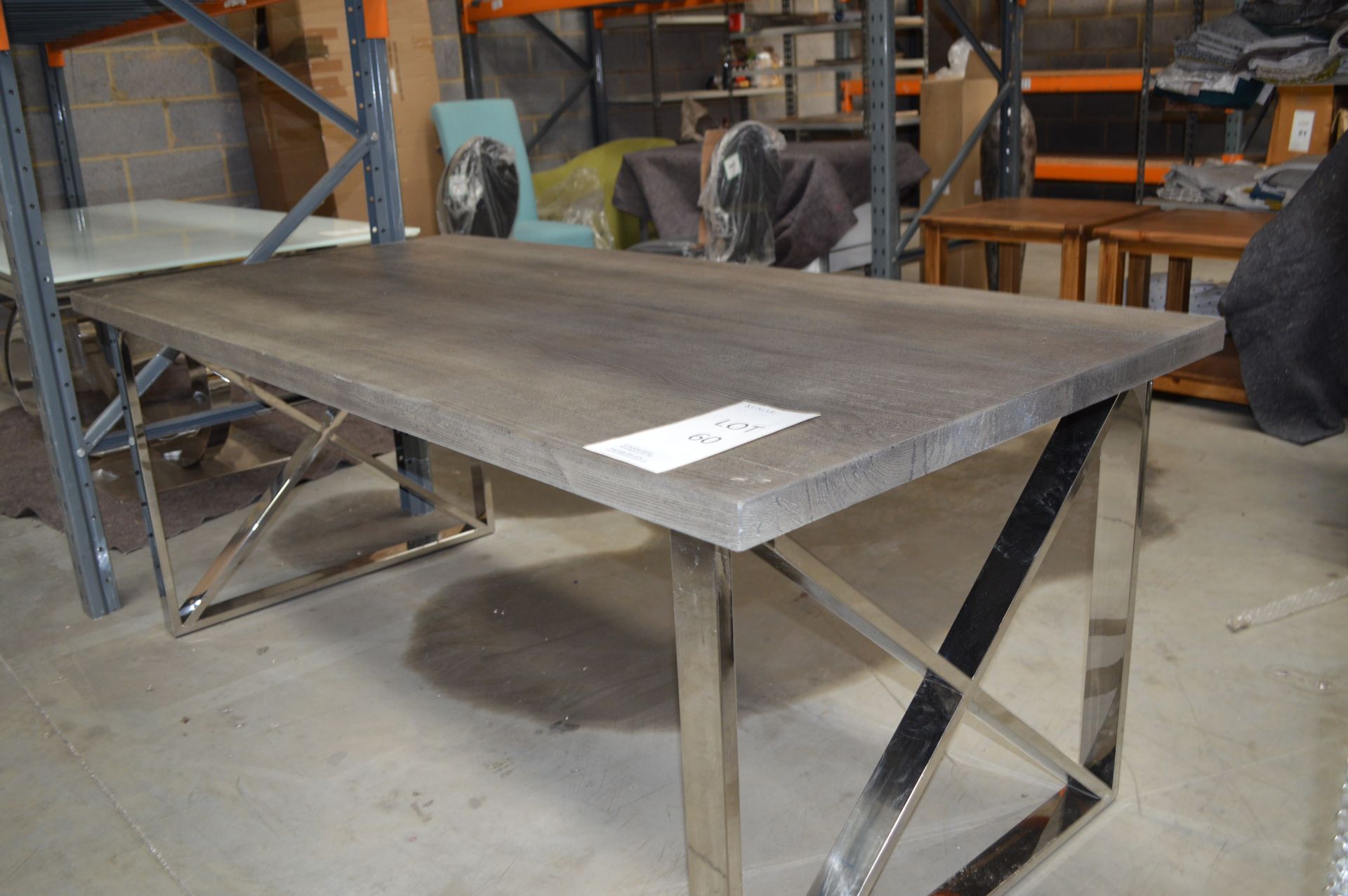 Chrome Leg Grey Top Dining Table (Please Note: item located in Andover SP11. Collection by - Image 3 of 9