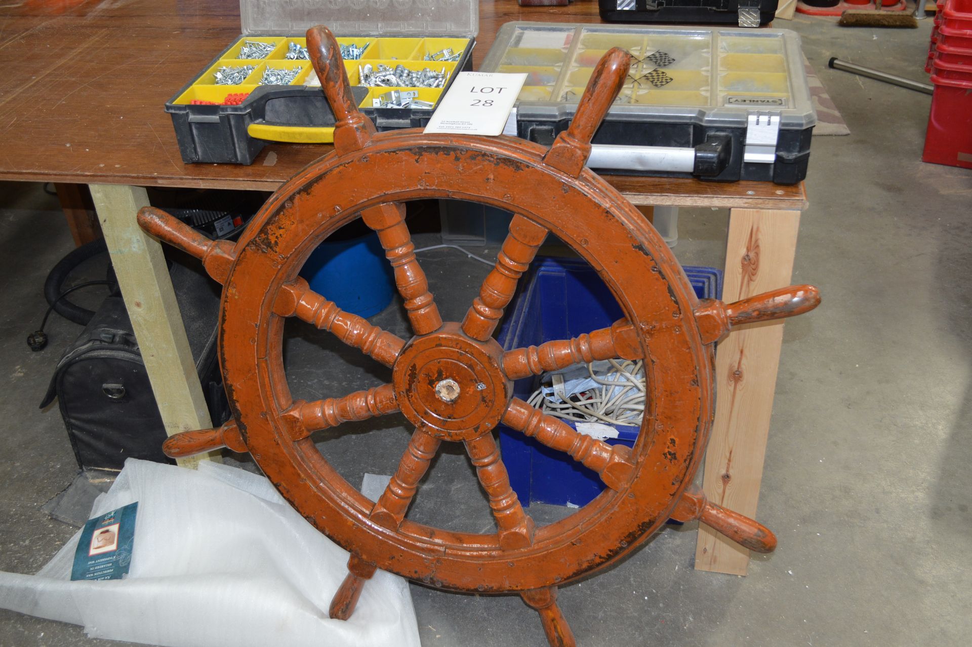 Wooden Navigation Ship Wheel (Please Note: item located in Andover SP11. Collection by appointment