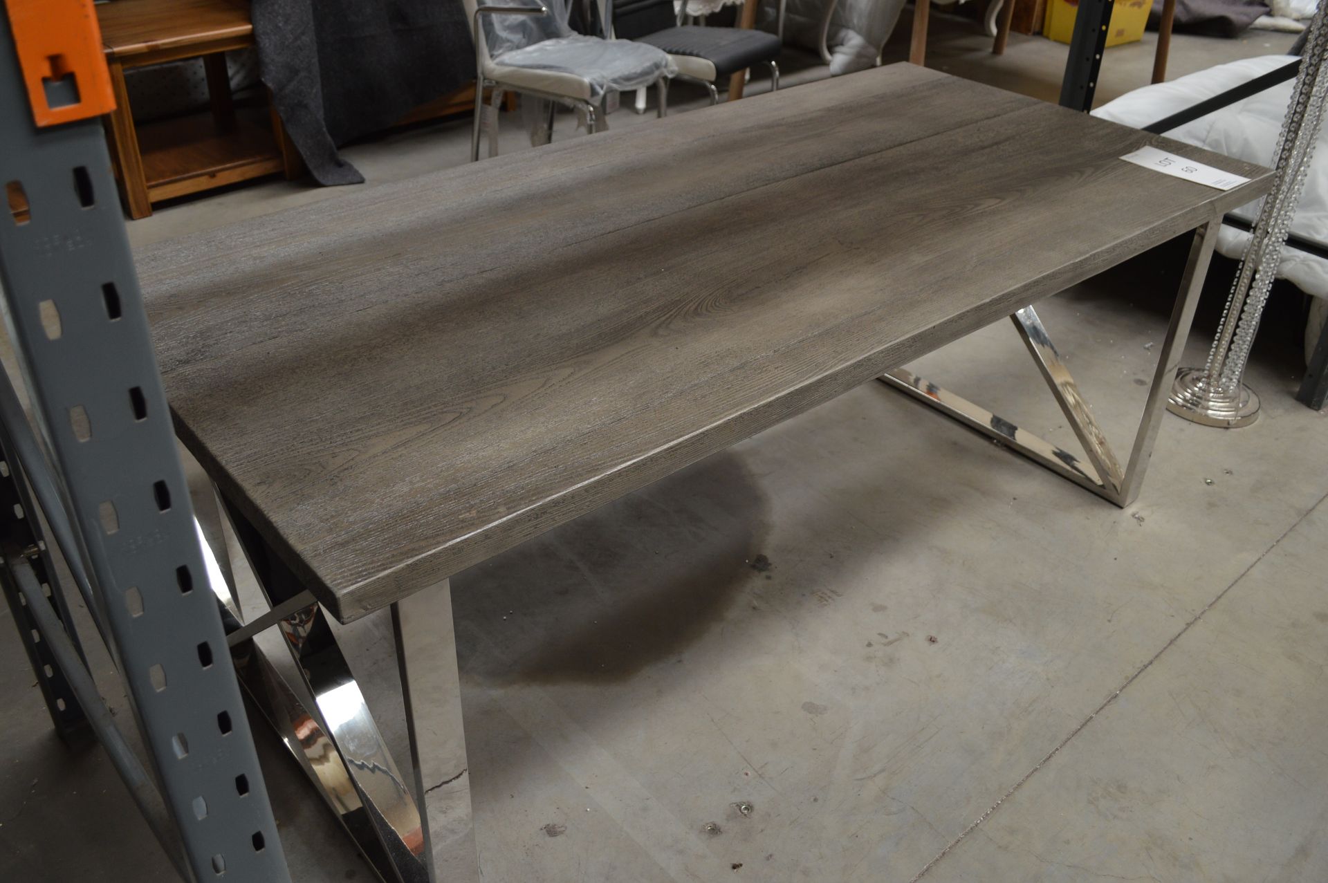 Chrome Leg Grey Top Dining Table (Please Note: item located in Andover SP11. Collection by - Image 9 of 9