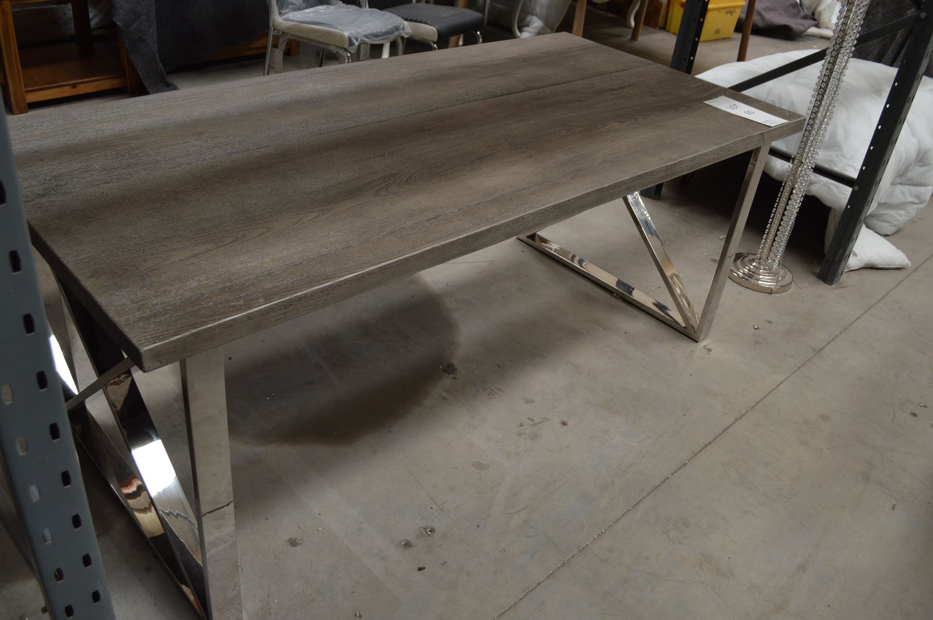 Chrome Leg Grey Top Dining Table (Please Note: item located in Andover SP11. Collection by - Image 5 of 9