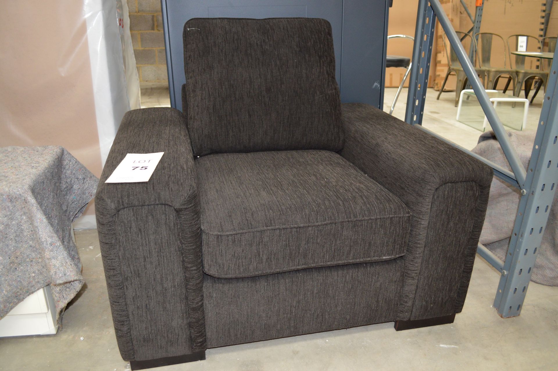 Black Upholstered Chair Size: 90cm x 110cm (Please Note: item located in Andover SP11. Collection by - Image 3 of 4