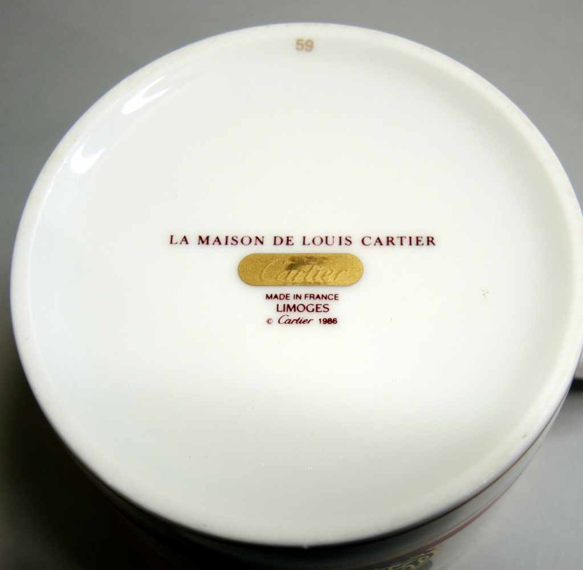 Cartier, Speiseservice Porzellan, Limoges, am Boden Firmenstempel und Dekorbezeichnung "La maison de - Bild 2 aus 2