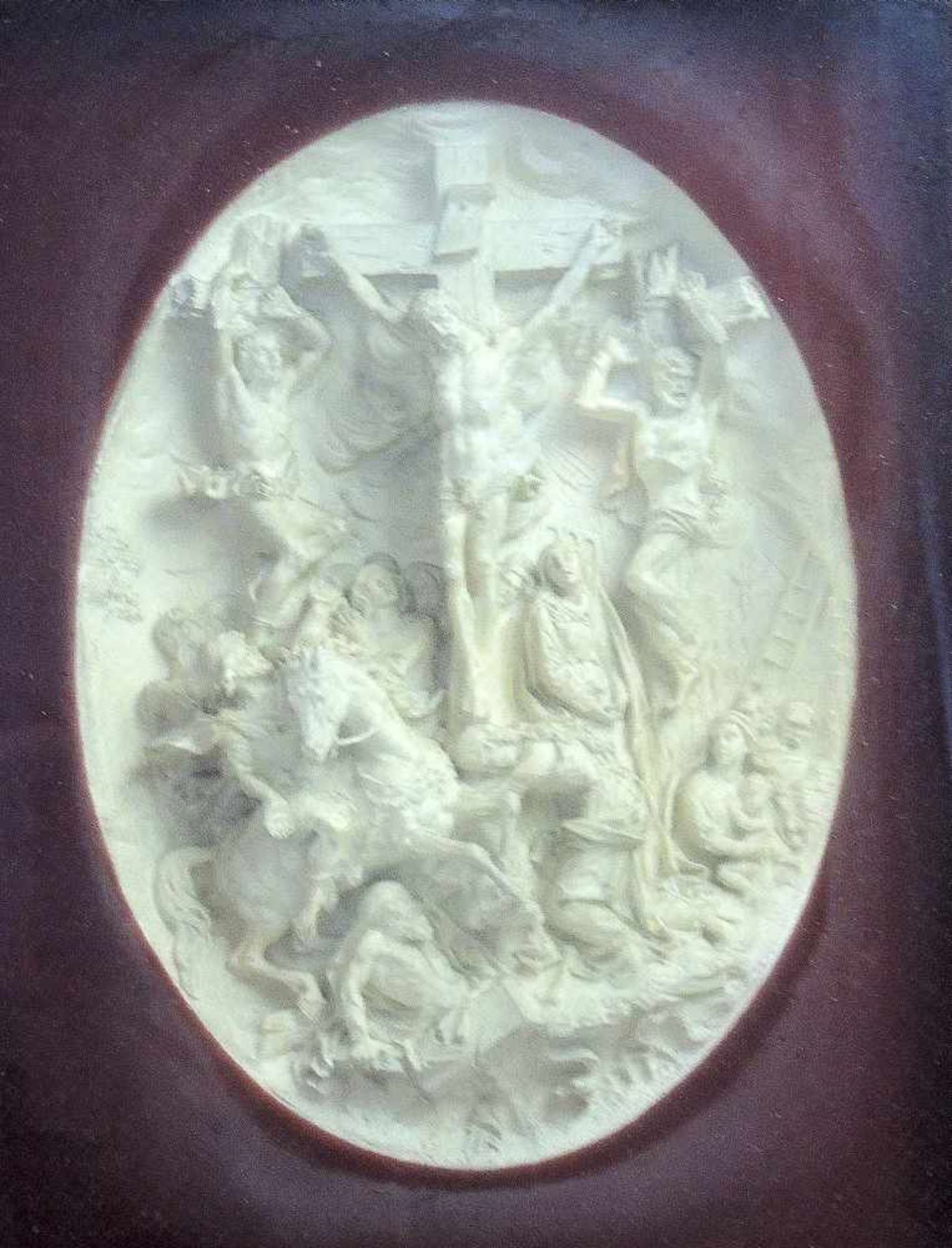 Jean-Baptiste Révillon, 1819 Paris - 1869 ebenda Ovales Specksteinrelief, auf Samt appliziert,