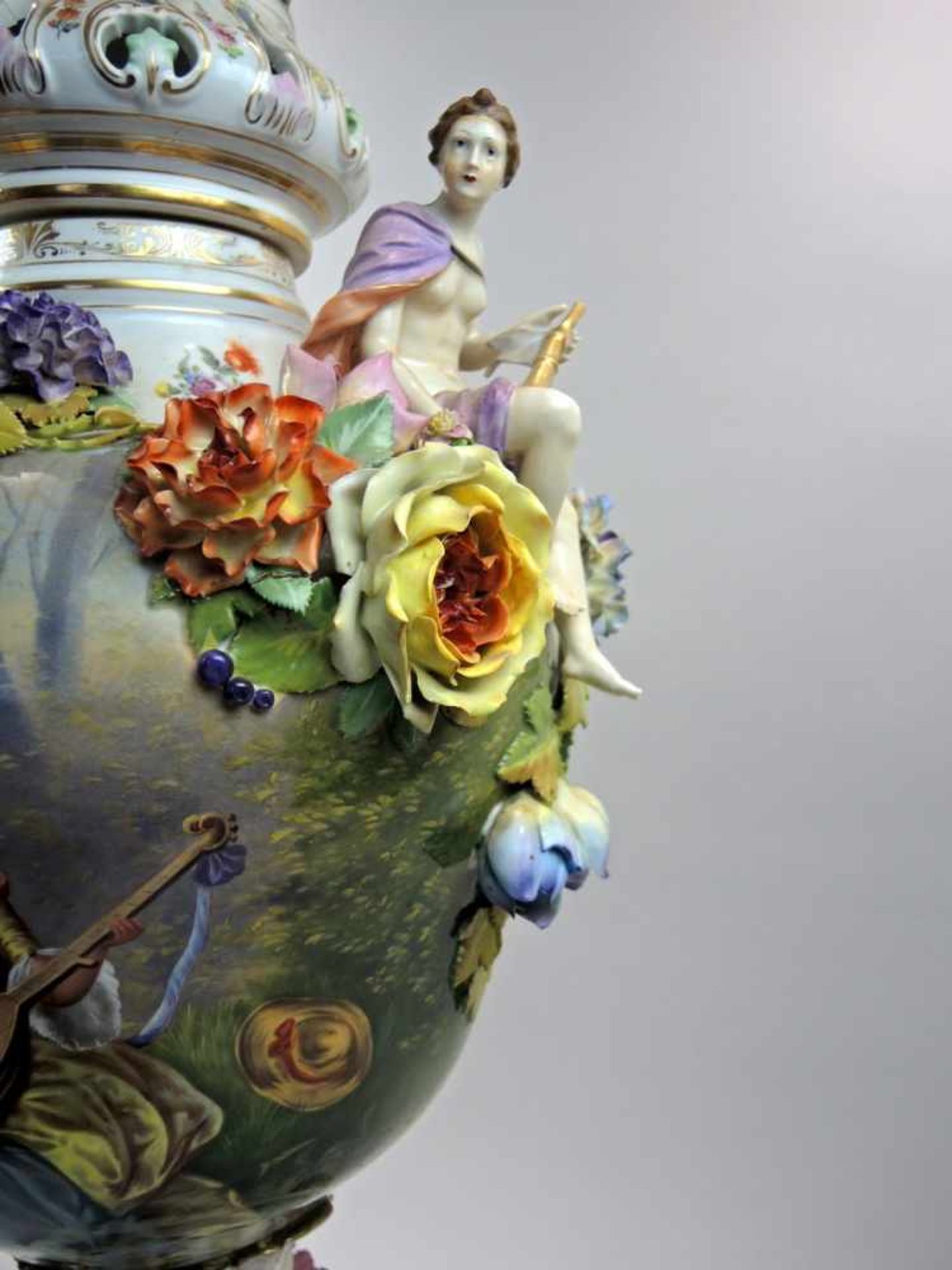 Potschappel von Carl Thieme, Königsvase Porzellan, am Vasen- und Sockelboden mit den - Bild 2 aus 9