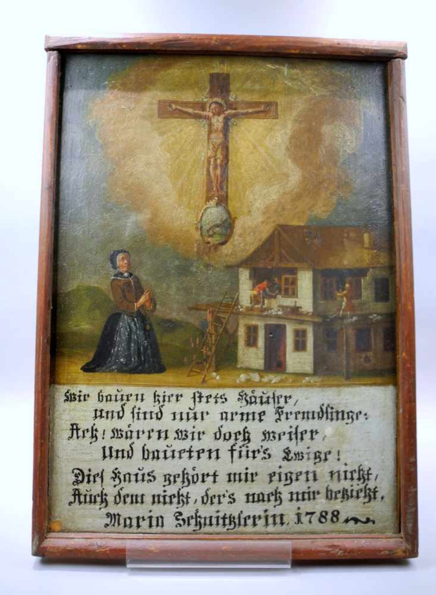 Anbetung des Kreuzes von Polling Öl/Holz. Votivbild der Anbetung des Kreuzes von Polling, 1788