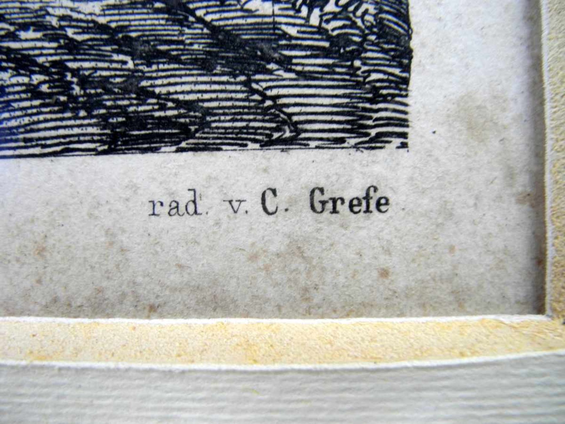 Conrad Grefe, 1823 Wien - 1907 Tulbing Radierung/Papier. Darstellung eines Bauernhofes in den - Bild 3 aus 3