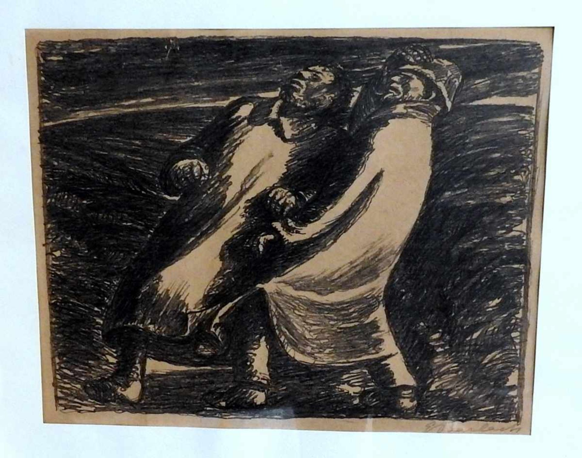 Ernst Barlach, 1870 Wedel - 1938 Rostock Lithographie/Papier. Darstellung zweier Männer in