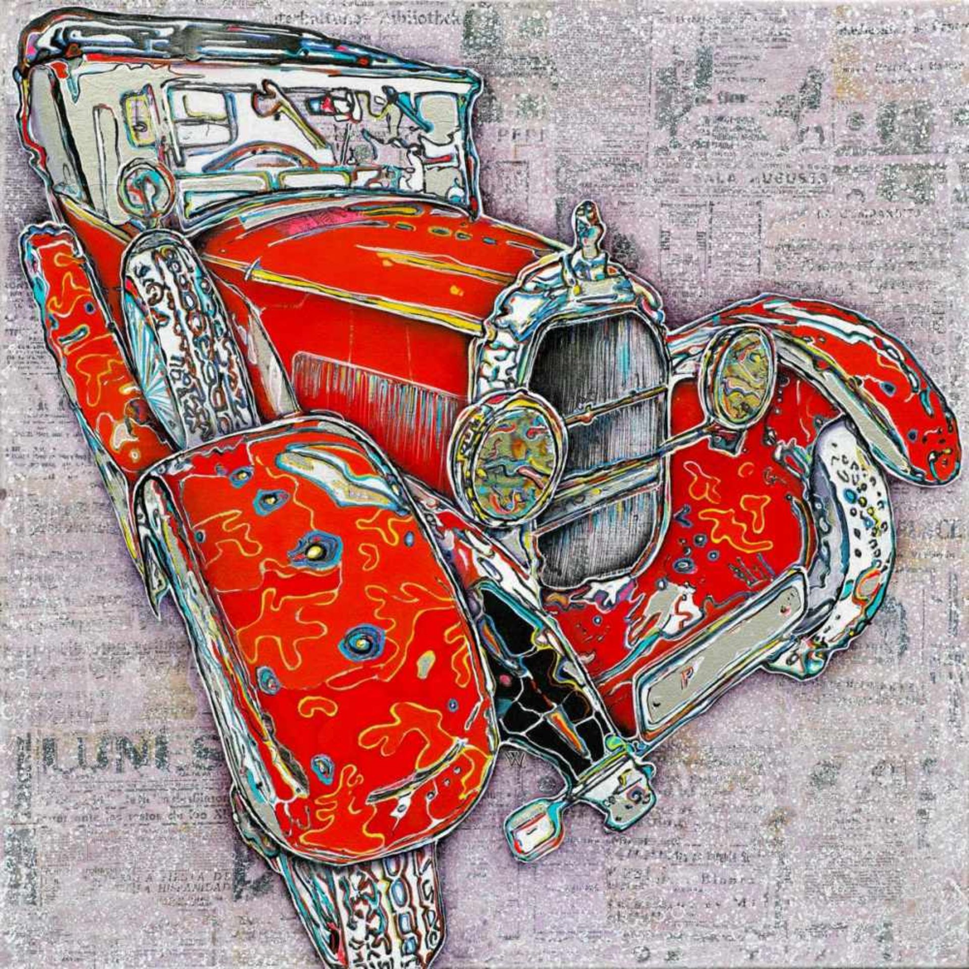 Wlad Safronow, geb. 1965 UkraineÖl und Acryl/Leinwand. "Oldtimer Dreams 1" aus der Serie "POP".