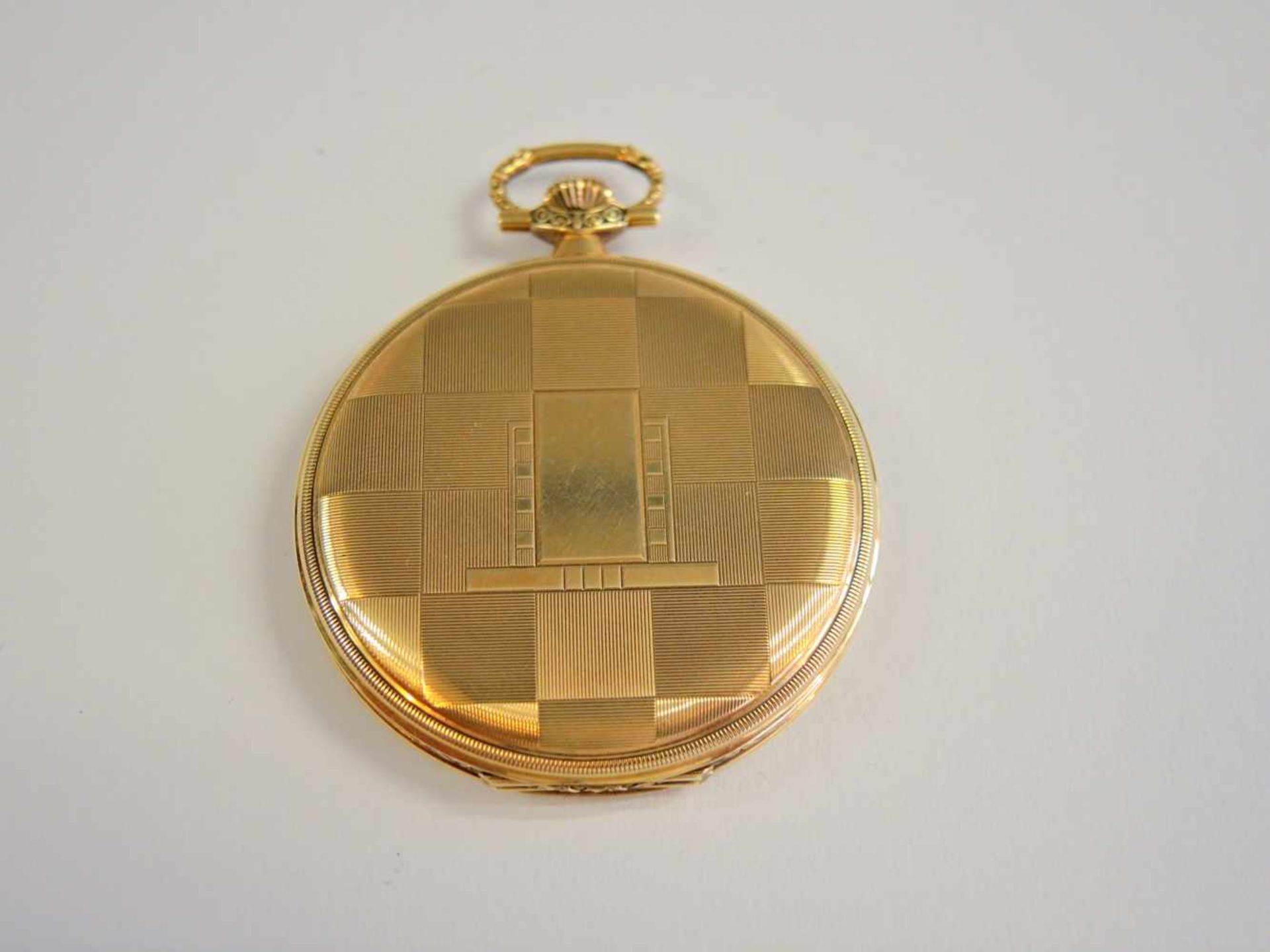 Alpina, 3-Deckel-Taschenuhr14 K. Gelbgold. Gut erhalten, um 1920. Ø ca. 45 mm, Gewicht 74 g - Bild 4 aus 4